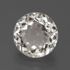 5.98 ct White Topaz Stone, Natural Topaz in Round Facet Shape for Sale