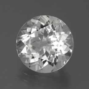 5.95 ct White Topaz Stone, Natural Topaz in Round Facet Shape for Sale