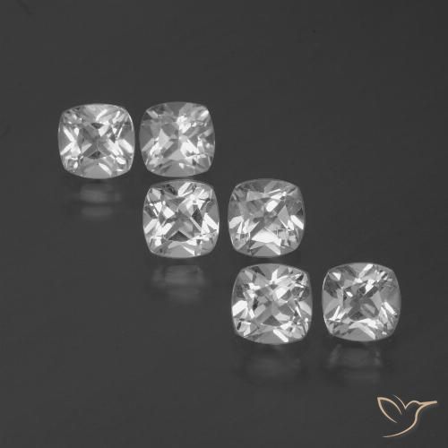 3.00ctw Natural White Topaz, Cushion, VVS-VS