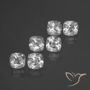 3.00 ctw White Topaz Stones, Natural Topaz in Cushion-Cut Shape for Sale