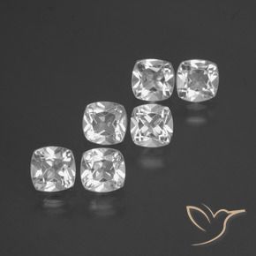 3.19 ctw White Topaz Stones, Natural Topaz in Cushion-Cut Shape for Sale