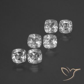 3.23 ctw White Topaz Stones, Natural Topaz in Cushion-Cut Shape for Sale