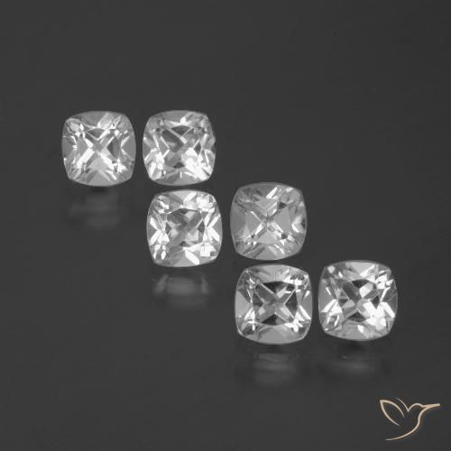 2.94ctw Natural Clear White Topaz, Cushion, VVS-VS