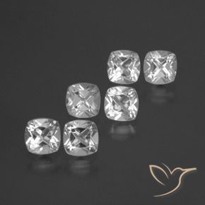2.94 ctw White Topaz Stones, Natural Topaz in Cushion-Cut Shape for Sale