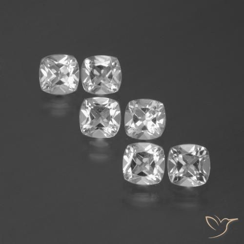 3.06ctw Natural Clear White Topaz, Cushion, VVS-VS