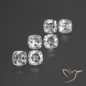 3.06 ctw White Topaz Stones, Natural Topaz in Cushion-Cut Shape for Sale