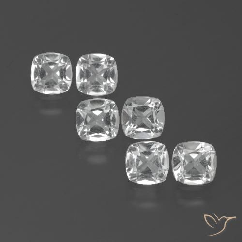 3.21ctw Natural Clear White Topaz, Cushion, VVS-VS
