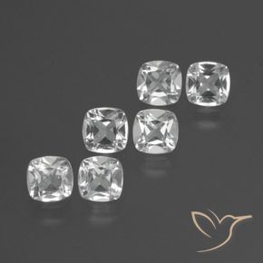 2.87 ctw White Topaz Stones, Natural Topaz in Cushion-Cut Shape for Sale