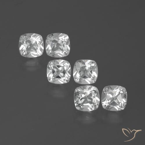 2.90ctw Natural White Topaz, Cushion, VVS-VS