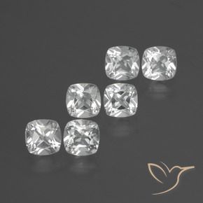 2.90 ctw White Topaz Stones, Natural Topaz in Cushion-Cut Shape for Sale