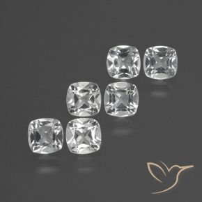 3.02 ctw White Topaz Stones, Natural Topaz in Cushion-Cut Shape for Sale