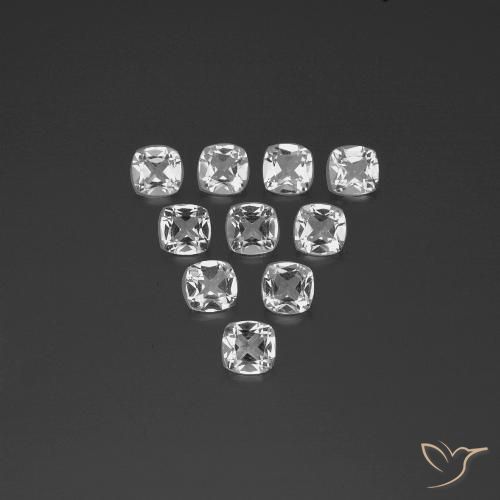 4.57ctw Natural Clear White Topaz, Cushion, VVS-VS