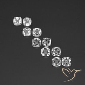 4.57 ctw White Topaz Stones, Natural Topaz in Cushion-Cut Shape for Sale