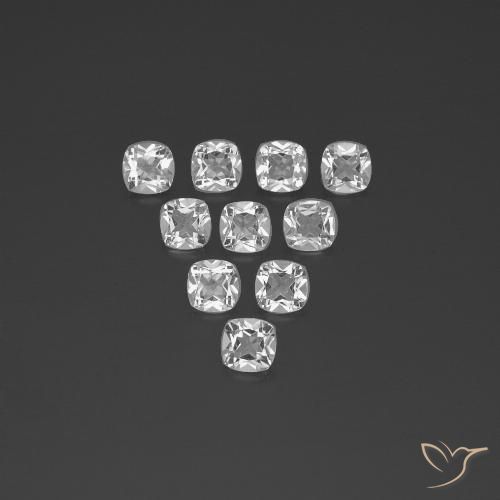 4.64ctw Natural White Topaz, Cushion, VVS-VS