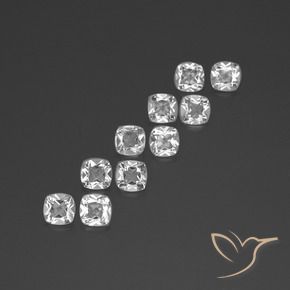 4.64 ctw White Topaz Stones, Natural Topaz in Cushion-Cut Shape for Sale