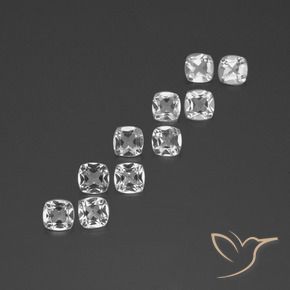 4.36 ctw White Topaz Stones, Natural Topaz in Cushion-Cut Shape for Sale