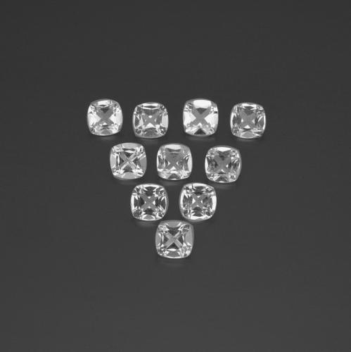 أبيض شفاف توباز حجر كريم - 0.5ct قص على شكل وسادة (ID: 387761)