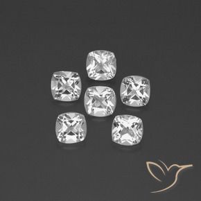 3.10 ctw White Topaz Stones, Natural Topaz in Cushion-Cut Shape for Sale