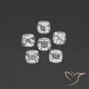 3.02 ctw White Topaz Stones, Natural Topaz in Cushion-Cut Shape for Sale
