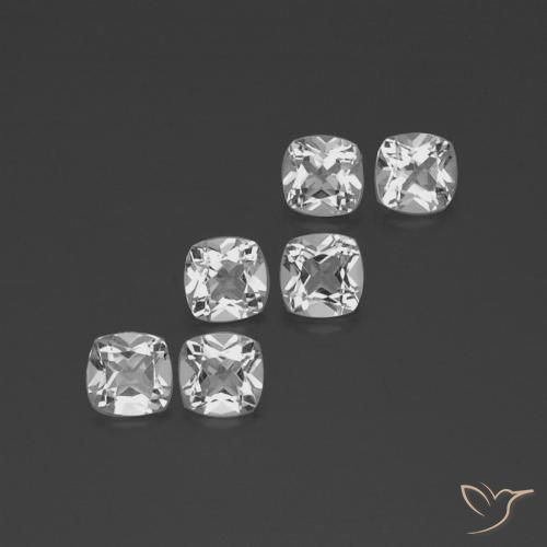 2.81 ct White Topaz, 4.6 x 4.5 mm Cushion Cut From Brazil, Photo A