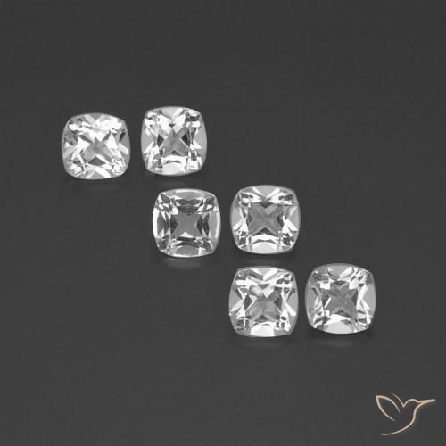 2.94ctw Natural Clear White Topaz, Cushion, VVS-VS