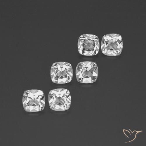 2.94ctw Natural Clear White Topaz, Cushion, VVS-VS
