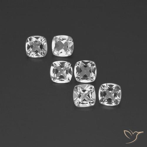 2.73 ct White Topaz, 4.6 x 4.5 mm Cushion Cut From Brazil, Photo A