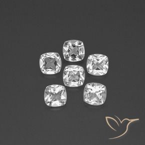 2.99 ctw White Topaz Stones, Natural Topaz in Cushion-Cut Shape for Sale