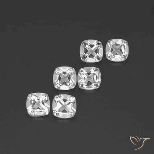 2.76 ct White Topaz, 4.6 x 4.5 mm Cushion Cut From Brazil, Photo A