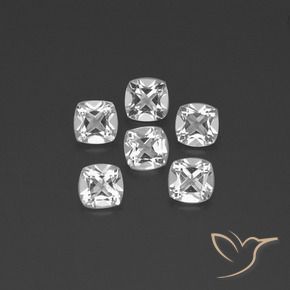 2.76 ctw White Topaz Stones, Natural Topaz in Cushion-Cut Shape for Sale