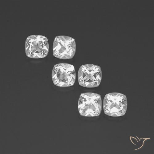 3.25ctw Natural White Topaz, Cushion, VVS-VS