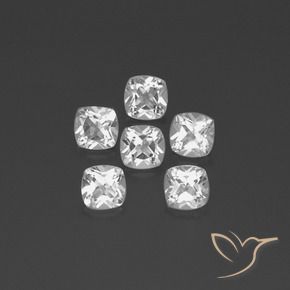 3.25 ctw White Topaz Stones, Natural Topaz in Cushion-Cut Shape for Sale