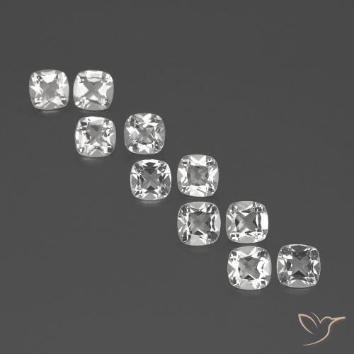 4.49ctw Natural Clear White Topaz, Cushion, VVS-VS