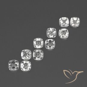 4.49 ctw White Topaz Stones, Natural Topaz in Cushion-Cut Shape for Sale