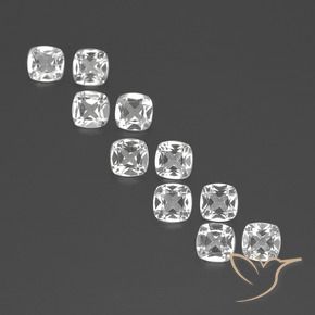 4.53 ctw White Topaz Stones, Natural Topaz in Cushion-Cut Shape for Sale