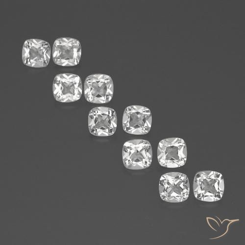 4.86ctw Natural White Topaz, Cushion, VVS-VS