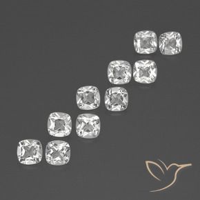 4.86 ctw White Topaz Stones, Natural Topaz in Cushion-Cut Shape for Sale