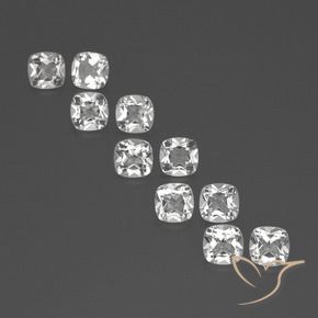 4.74 ctw White Topaz Stones, Natural Topaz in Cushion-Cut Shape for Sale