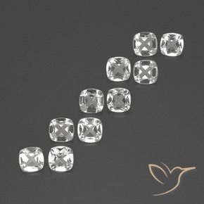 4.24 ctw White Topaz Stones, Natural Topaz in Cushion-Cut Shape for Sale