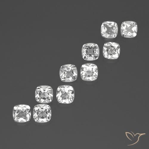 Bianco Topazio Gem - 0.5ct Taglio a cuscino (ID: 387804)