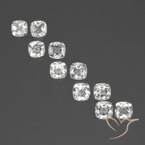 4.89 ctw White Topaz Stones, Natural Topaz in Cushion-Cut Shape for Sale