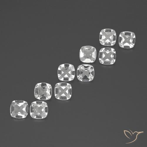 4.09ctw Natural White Topaz, Cushion, VVS-VS