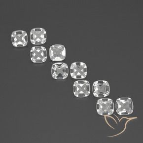 4.09 ctw White Topaz Stones, Natural Topaz in Cushion-Cut Shape for Sale