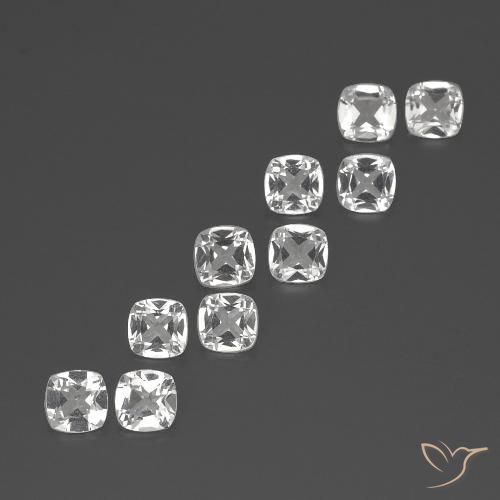 4.40ctw Natural Clear White Topaz, Cushion, VVS-VS