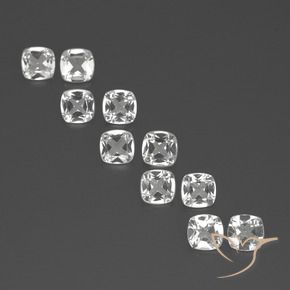 4.40 ctw White Topaz Stones, Natural Topaz in Cushion-Cut Shape for Sale