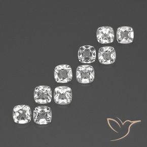 4.82 ctw White Topaz Stones, Natural Topaz in Cushion-Cut Shape for Sale