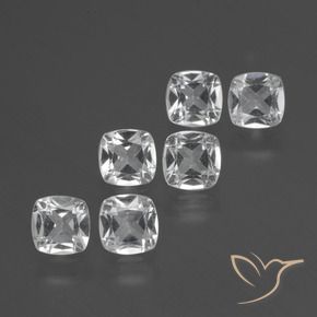2.50 ctw White Topaz Stones, Natural Topaz in Cushion-Cut Shape for Sale