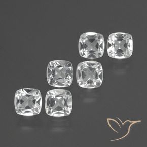 2.75 ctw White Topaz Stones, Natural Topaz in Cushion-Cut Shape for Sale