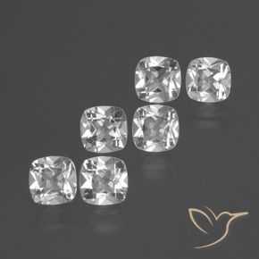 3.05 ctw White Topaz Stones, Natural Topaz in Cushion-Cut Shape for Sale