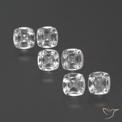 2.92ctw Natural White Topaz, Cushion, VVS-VS